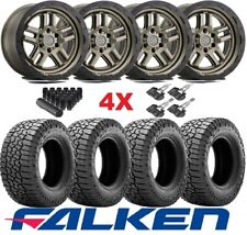 BRONZE BLACK RHINO WHEELS RIMS TIRES PACKAGE 275 55 20 FALKEN AT3W 6 LUG BARSTOW picture