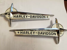 Gas Tank Emblems Badges Harley Panhead 1961-62 Chrome OEM Softail Touring Dyna picture