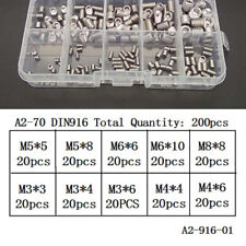 200PCS Stainless Steel Socket Hex Grub Screws Cup Point Assortment M3 4 5 M6 M8 picture