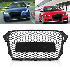 Glossy Black For 2013-2016 Audi A4/S4 RS Honeycomb Mesh Front Hood Bumper Grille picture