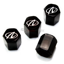 (4) Oldsmobile Aurora Silver Logo Black Tire/Wheel Air Stem Valve CAPS Covers picture