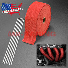 Red Exhaust Pipe Header Insulation Thermal Heat Wrap 2