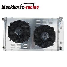 For 1968-1987 Chevy Chevelle Impala Caprice 3 Row Aluminum Radiator Shroud Fan picture