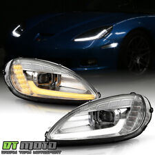 2005-2013 Chevy Corvette Chrome LED Sequential SwitchBack Projector Headlights picture