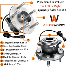 2Pcs Rear Wheel Hub Bearings fit 2010-2017 Chevy Equinox GMC Terrain 512440 3.6L picture