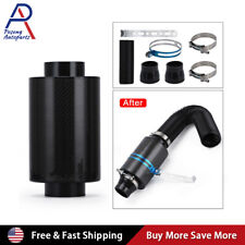 Racing Air Filter Box Carbon Fiber Cold Feed Induction Air Intake Kit Universal picture