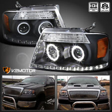 Black Fits 2004-2008 F150 06-08 Lincoln Mark LT LED Halo Projector Headlights picture