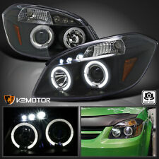 Black Fits 2005-2010 Chevy Cobalt 07-09 Pontiac G5 LED Halo Projector Headlights picture