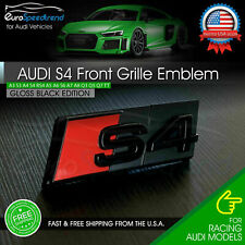 Audi S4 Front Grill Emblem Gloss Black for A4 S4 B8 B9 Hood Grille Badge picture