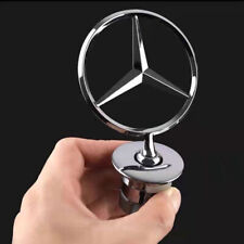 Front Hood Ornament Mounted Star Emblem For Mercedes-Benz C E S AMG Silver Logo picture