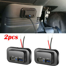 2pcs QC3.0+PD Fast Charger Power Outlet Adapter Car Dual USB Charge Socket 12V picture