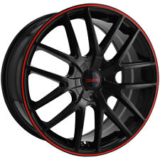 4-Touren TR60 16x7 4x108/5x108 +42mm Black/Red Wheels Rims 16