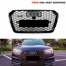 RS4 Style Honeycomb Front Mesh Hex Grille Black For Audi A4/S4 B9 2017-2019 picture