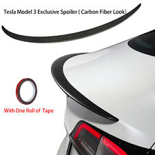 Rear Spoiler Wing Trunk Lip For Tesla Model 3 Carbon Fiber Look 2017 - With Tape picture