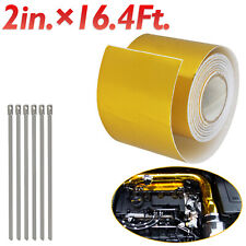 16ft Aluminum Foil Wrap Barrier Tape Heat Shield Roll Exhaust Car Protection Gol picture