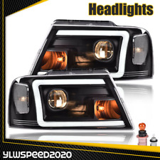 LED DRL Projector Headlight/Lamps Clear Black Fit For 04-08 Ford F-150/Mark LT picture