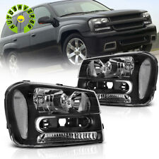 Headlights Fits For 2002-2009 Chevy Trailblazer Black Housing Headlamps Assembly picture