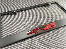 1x (black/red) GT LINE3D Emblem BLACK Stainless License Plate Frame RUST FREE picture