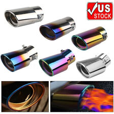 Car Exhaust Pipe Tip Rear Tail Throat Muffler Stainless Steel Chrome Accessories picture