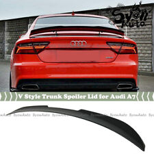 FITS 12-2018 AUDI A7 S7 RS7 V STYLE GLOSS BLACK REAR TRUNK SPOILER EXTENSION LID picture