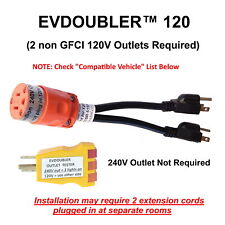Stock EV charger 240V upgrade Most vehicles charge n 1/2 time EVDOUBLER 120Vplug picture