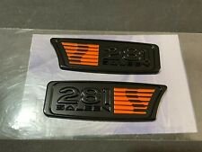 S281 EMBLEMS OF SALEEN 281 EMBLEM NEW NEVER INSTALLED GLOSS BLACK / ORANG -1PAIR picture