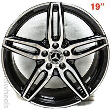  1 Single Mercedes Benz E300, E350,E400,E43, Front 19” Black Mach Wheel Rim 3432 picture