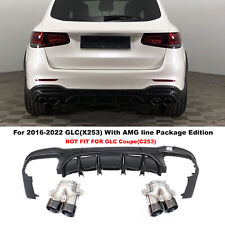 For Mercedes-Benz 2016-2022 GLC X253 Rear Bumper Diffuser W/ 4 Exhaust Holes picture