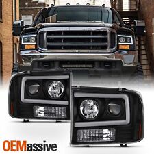 For 99-04 Ford F250 Super Duty / 00-04 Ford Excursion Projector Headlights Black picture