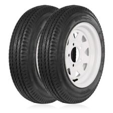 4.80-12 Trailer Tires with 12'' Rims, 5 Lug on 4.5'', Load Range C, 6PR , 2 Set picture