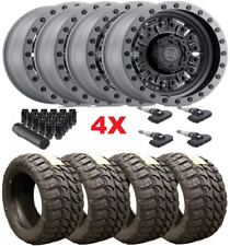 17 ABRAMS WHEELS BLACK RHINO 35125017 TIRES PACKAGE SET OF 4 FITS JEEP WRANGLER picture