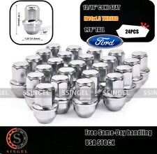(24)FIT FORD F-150 2015-2020 OEM REPLACEMNT SOLID LUG NUTS 14X1.5 THREAD CHROME picture
