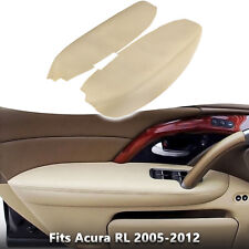 Fits 2005-2012 Acura RL Front Door Panel Armrest Leather Cover Beige Tan 2pcs picture