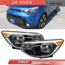 Pair Halogen Headlights Headlamps Assembly For 2014-2019 Kia Soul Left+Right picture