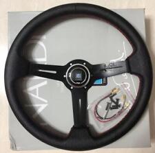Nardi Steering Wheel Deep Dish Leather 350mm/14inch Black Cl assic Horn picture