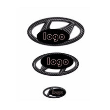 For Hyundai Elantra 2021-24 Carbon Fiber Front Rear Steering Wheel LOGO Trim 3pc picture