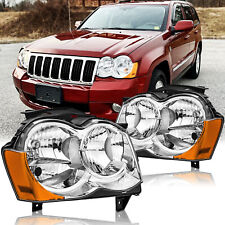 For 2008 2009 2010 Jeep Grand Cherokee Headlights Headlamp Left Right Chrome picture
