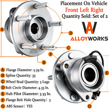 2PCS ABS 5 Lug Front Wheel Hub & Bearing for 2005 2006-2011 Chevy Cobalt HHR G5 picture