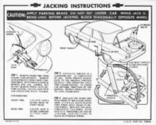 CHEVROLET 1961-64 Corvair Sedan Jack Instructions & Tire Stowage Decal #3786291 picture