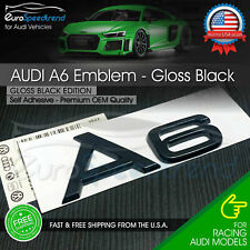 Audi A6 Gloss Black Emblem 3D Rear Trunk Lid Badge OEM S Line Logo Nameplate picture
