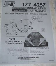 HURST INSTRUCTIONS  TO PUT CHEVY 396 427 MOTORS IN OTHER CARS-177-4257 picture