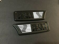 S281 EMBLEMS OF SALEEN 281 EMBLEM NEW NEVER INSTALLED GLOSS BLACK / WHITE- 1PAIR picture