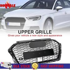 🔥RS3 Style Honeycomb Front Grille Fit Audi A3 S3 2017-2019 With ACC Gloss Black picture