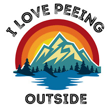 I love peeing outside contour cut sticker 3x3 made in the USA picture