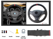 Black Alcantara Hand-stitched Suede Steering Wheel Cover For BMW E90 E92 335i picture