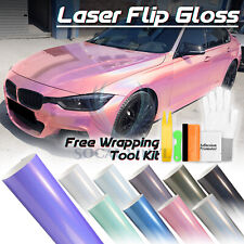 Laser Flip Gloss Metallic Glossy Rainbow Holographic Vinyl Wrap Air Release picture