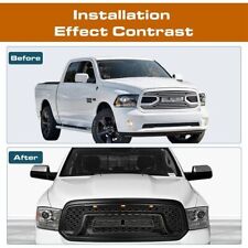 For 2013-2018 Dodge Ram 1500 Front Bumper Mesh Grille Rebel Style Black W/LED-US picture