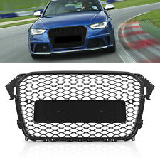 Black Front Grille RS4 Honeycomb Grill Fit For Audi B8.5 A4 S4 2013 13 14 15 16 picture