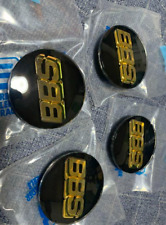 BBS Wheel Center Caps 80mm Genuine Emblem Black Gold 3D Logo - P5624237 Set 4pcs picture