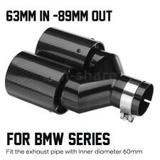 Car Y Type Black Carbon Fiber 63mm/2.5'' Inlet Dual End Exhaust Tip Pipe For BMW picture